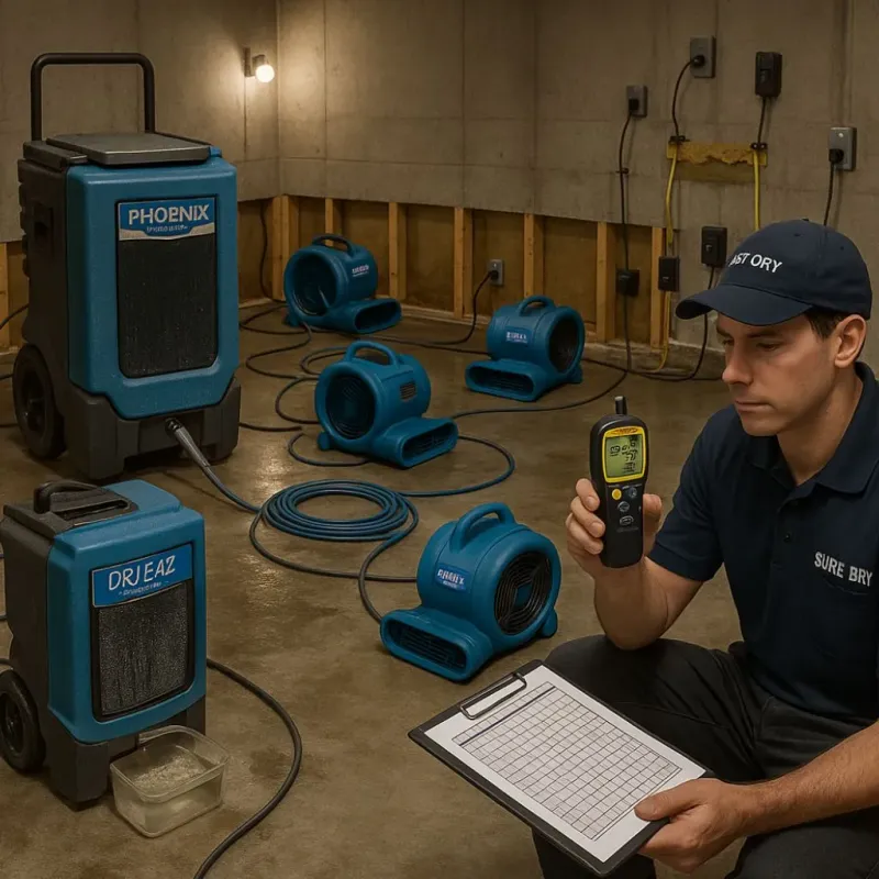 Structural Drying and Dehumidification process in Oakboro, NC